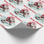 Modern Trendy Santa Playing Ice  Hockey      Wrapping Paper<br><div class="desc">This wrapping paper is perfect for adding a touch of trendy flair to your holiday gift-giving. Whether you're wrapping presents for family,  friends,  or colleagues,  this unique design is sure to impress. Upgrade your holiday packaging and give your gifts the attention they deserve.</div>