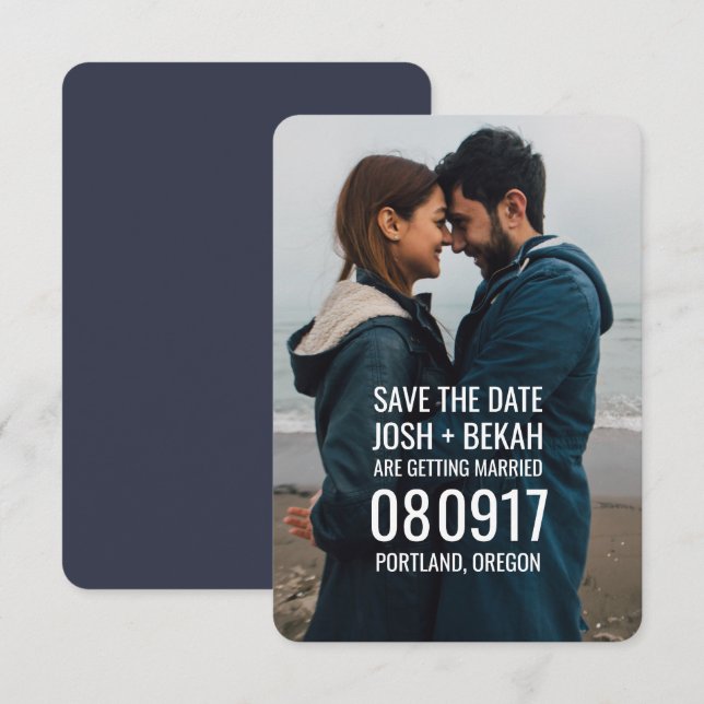Modern Trendy Save the Date Postcard (Front/Back)