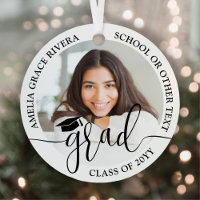 Modern Trendy Script 2 Round Photos Graduation