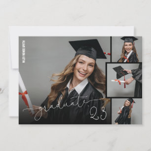 Modern TRENDY Script 4 Photo Graduate Announcement