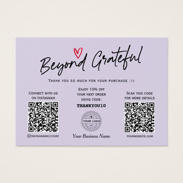 Modern trendy script chic QR code gift vouchers (Front)