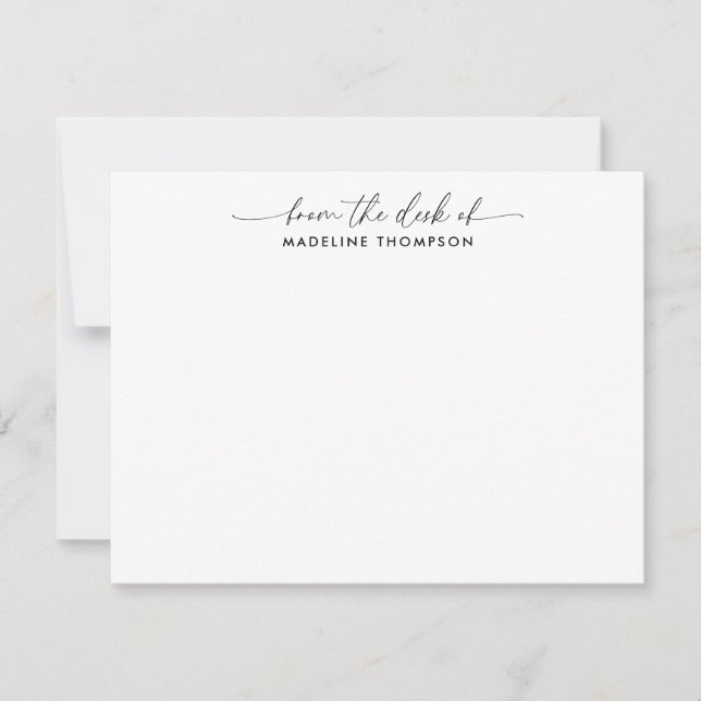 Modern Trendy Script From the desk of Name Card (Front)