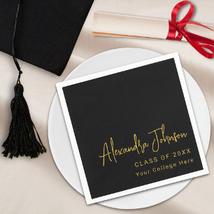 Modern Trendy Script Graduation Party Napkin