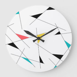 Modern, trendy, simple, fun geometric graphic large clock
