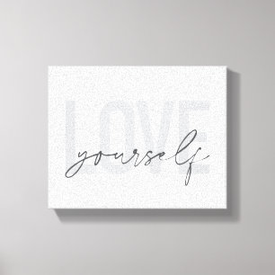Modern, trendy, simple, urban design Love Yourself Canvas Print
