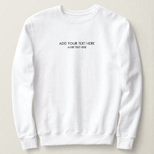 Modern Trendy Small Font Template Womens White Sweatshirt