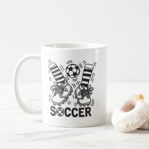 Modern Trendy Soccer Ball Football Coffee Mug