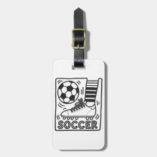 Modern Trendy Soccer Ball Football Personalized Luggage Tag