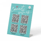 Modern trendy social media QR code business sign