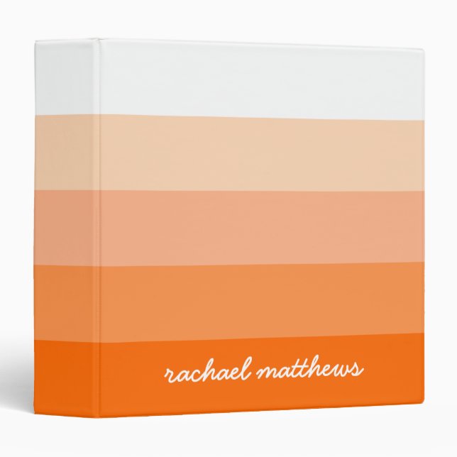 Modern Trendy Stripes Personalized Binder (Front/Spine)