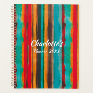 Modern Trendy Stripes Personalized  Planner