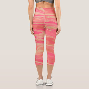  Modern Trendy Style Yellow & Pink Capri Leggings