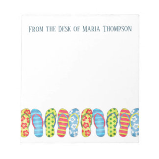 Modern Trendy Stylish Beach Summer Flip Flops  Notepad