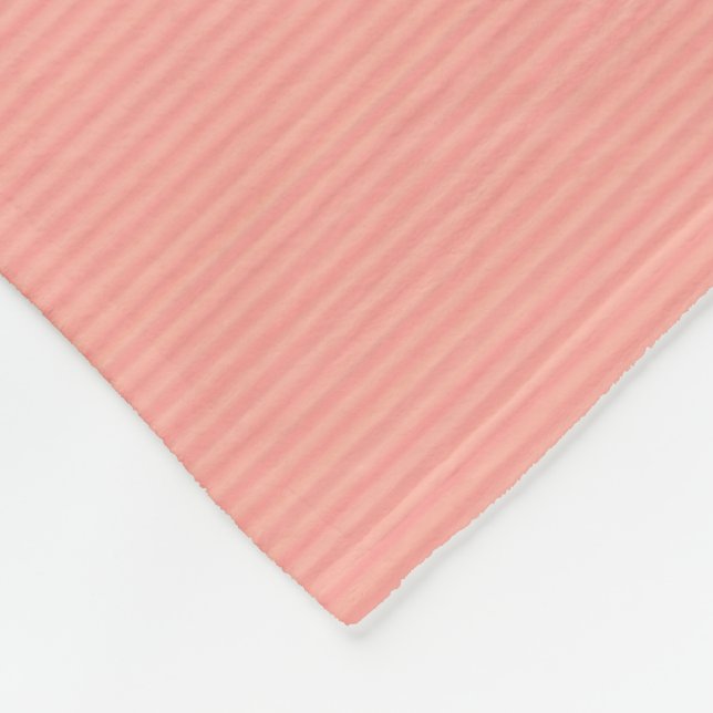Modern Trendy Stylish Large Peach Tones Stripes Fleece Blanket (Corner)