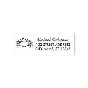 Modern Trendy Summer Crab Nautical Return Address  Self-inking Stamp