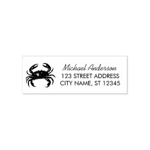 Modern Trendy Summer Crab Nautical Return Address  Self-inking Stamp