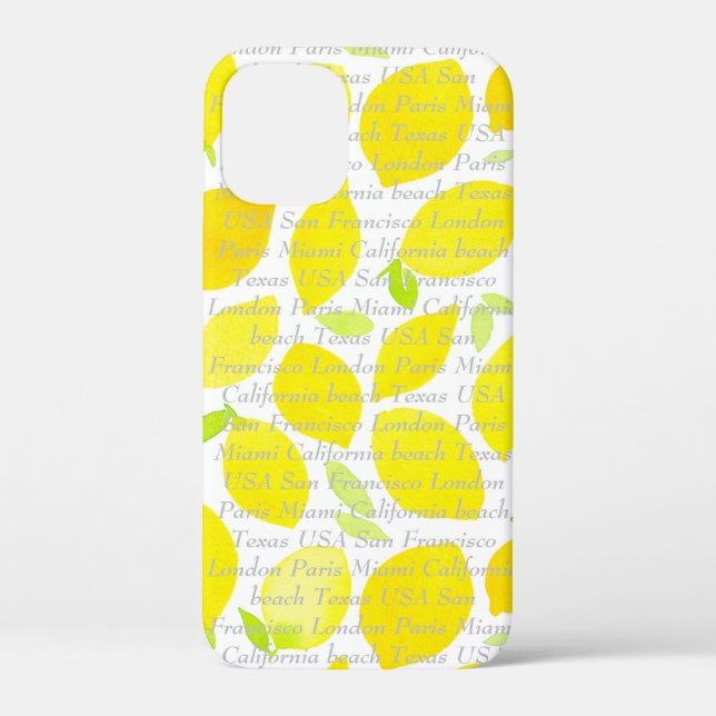 Modern trendy summer pattern citrus cute yellow  Case-Mate iPhone case (Back)