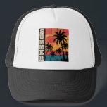 Modern Trendy Summer Sunset Beach Palm Tree        Trucker Hat<br><div class="desc">Modern Trendy Summer Sunset Beach Palm Tree Trucker Hat</div>