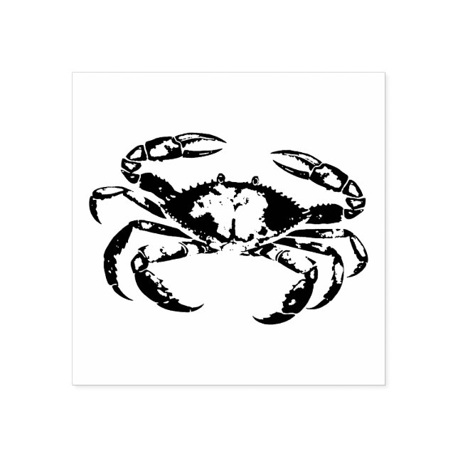 Modern Trendy Summer Trendy Seafood Crab Nautical Rubber Stamp (Imprint)