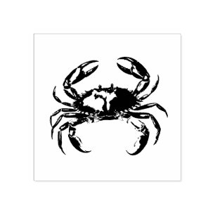 Modern Trendy Summer Trendy Seafood Crab Nautical Rubber Stamp