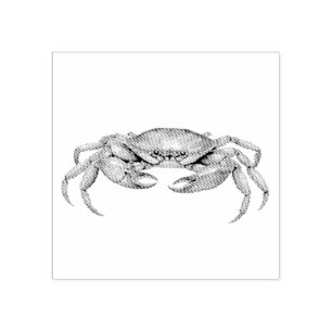 Modern Trendy Summer Trendy Seafood Crab Nautical Rubber Stamp