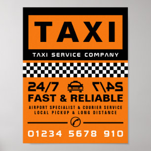 Modern & Trendy, Taxi Cab Firm Advertising Poster