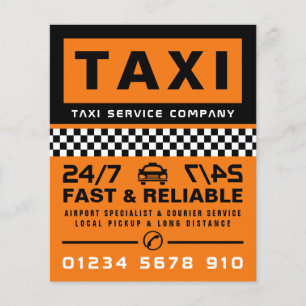 Modern & Trendy, Taxi Cab Firm with Price List Flyer