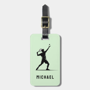 Modern Trendy Tennis Player Personalized           Luggage Tag