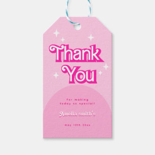 modern trendy thank you pink Baby Shower Gift Tags