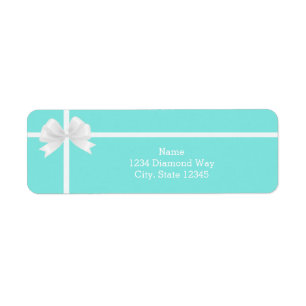 Modern Trendy Turquoise Blue Bling Diamond Bow