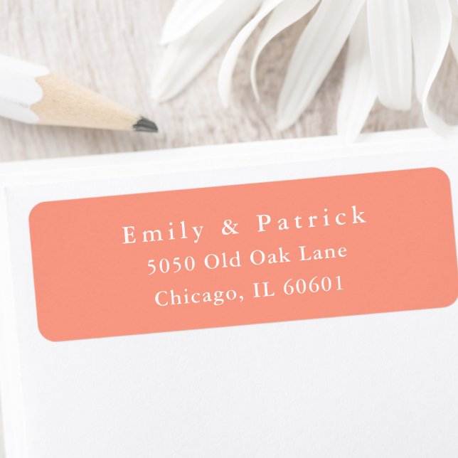 Modern Trendy Typography Coral Peach Address (Creator Uploaded)