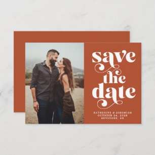 Modern Trendy Typography Photo Save the Date