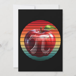 Modern Trendy Vintage Pi Day Apple Fruit Invitation