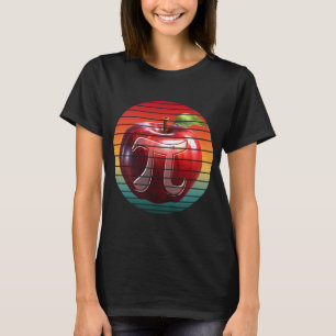 Modern Trendy Vintage Pi Day Apple Fruit T-Shirt