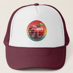 Modern Trendy Vintage Pi Day Apple Fruit Trucker Hat