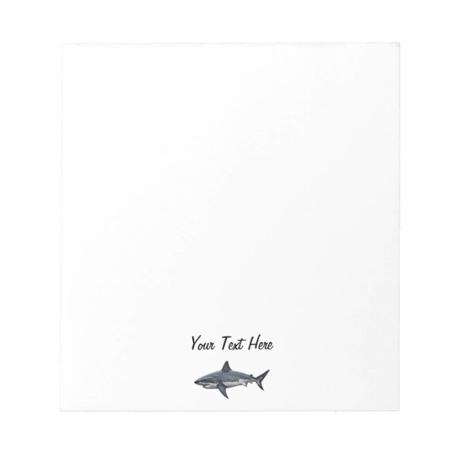 Modern Trendy vintage Shark Personalized  Notepad (Front)