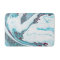 Modern trendy white and blue marble bath mat