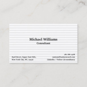 Modern Trendy White Stripes Pattern Professional Business Card