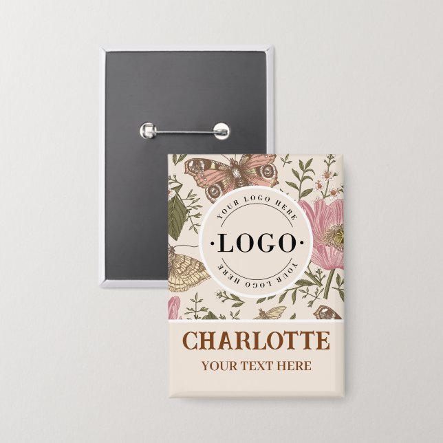 Modern Trendy Wildflower Botanical Floral Monogram (Front/Back)