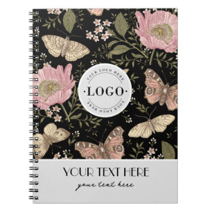 Modern Trendy Wildflower Botanical Floral Monogram Notebook
