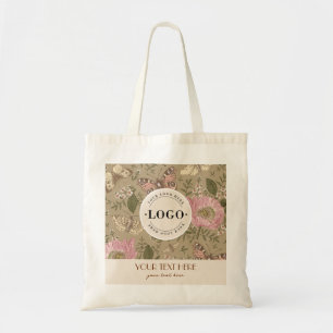 Modern Trendy Wildflower Botanical Floral Monogram Tote Bag