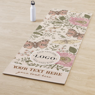 Modern Trendy Wildflower Botanical Floral Monogram Yoga Mat