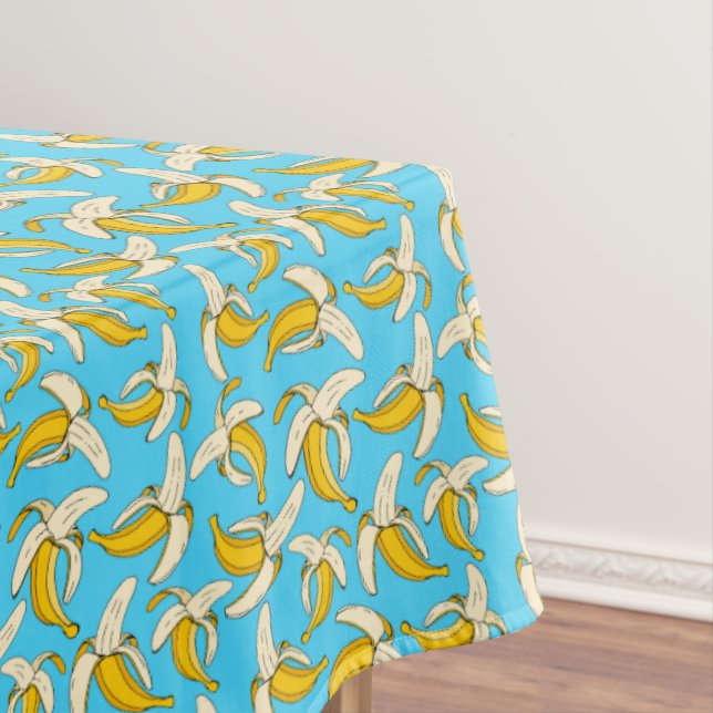 Modern Trendy Yellow Banana Tropical Fruit Pattern Tablecloth (In Situ)