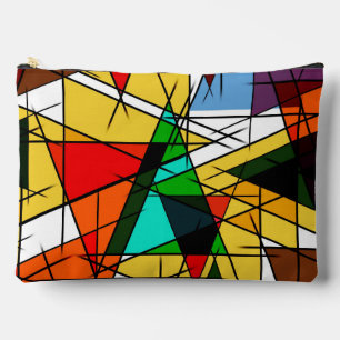 Modern Triangle Colorful Geometric  Accessory Pouch