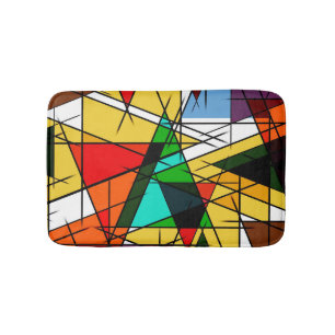 Modern Triangle Colorful Geometric Bath Mat