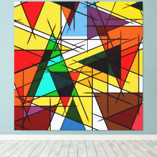 Modern Triangle Colorful Geometric  Canvas Print