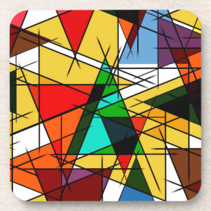 Modern Triangle Colorful Geometric  Coaster