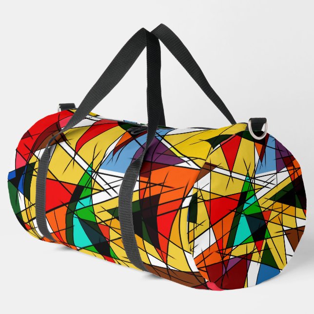 Modern Triangle Colorful Geometric  Duffle Bag (Left Corner)