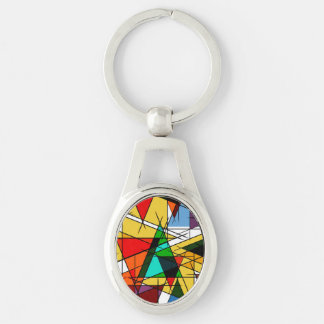 Modern Triangle Colorful Geometric Keychain