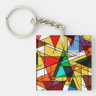 Modern Triangle Colorful Geometric Keychain
